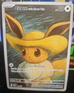 Pokemon Eevee Grey Felt Hat Van Gogh Beautiful Moon ACG Star Custom Card - NM - Image 1