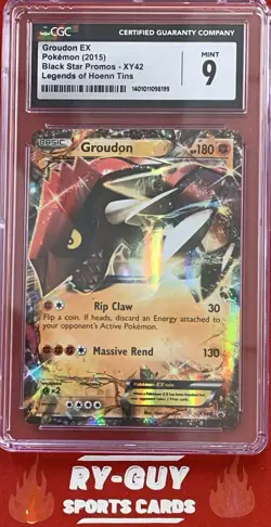 2015 POKEMON LEGENDS OF HOENN BLACK STAR PROMO GROUDON EX #XY42 CGC 9 - Image 1