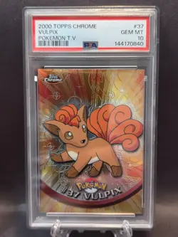 2000 TOPPS CHROME POKEMON T.V. #37 VULPIX PSA 10 - Image 1