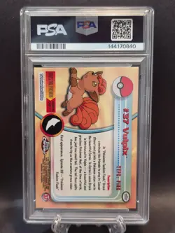 2000 TOPPS CHROME POKEMON T.V. #37 VULPIX PSA 10 - Image 2