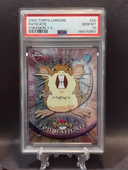 2000 TOPPS CHROME POKEMON T.V. #20 RATICATE PSA 10 - Image 1