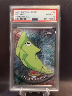 2000 TOPPS CHROME POKEMON T.V. #11 METAPOD PSA 10 - Image 1