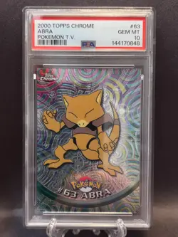 2000 TOPPS CHROME POKEMON T.V. #63 ABRA PSA 10 - Image 1