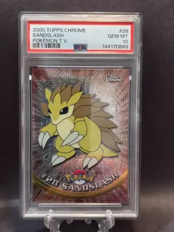 PSA 10 SANDSLASH #28 POKEMON T.V. TOPPS CHROME ENGLISH 2000! - Image 1