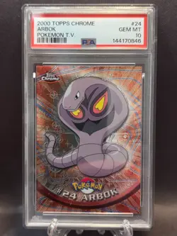 PSA 10 Topps Chrome Pokemon Tv TCG Arbok #24 Holo Foil Gem Mint - Image 1