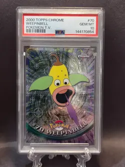 2000 TOPPS CHROME POKEMON T.V. #70 WEEPINBELL PSA 10 - Image 1