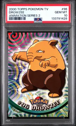 2000 TOPPS POKEMON TV ANIMATION SER 2 #96 DROWZEE PSA 10 - Image 1