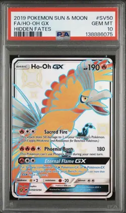 Ho-Oh GX SV50 FA Full Art Hidden Fates SV Pokemon TCG PSA 10 - Image 1