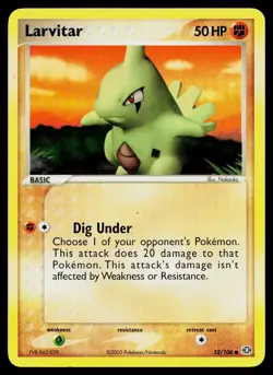 Larvitar 52/106 Common Emerald Pokemon Near Mint - Image 1