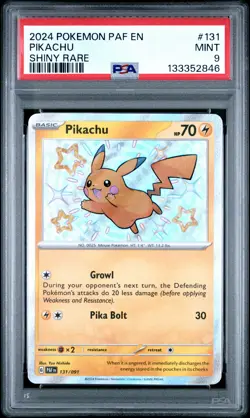 2024 POKEMON PAF EN-PALDEAN FATES SHINY RARE #131 PIKACHU PSA 9 - Image 1