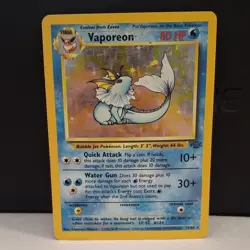 Vaporeon Holo Rare 12/64 Jungle Set Vintage 1999 Pokemon TCG Card LP Condition - Image 1