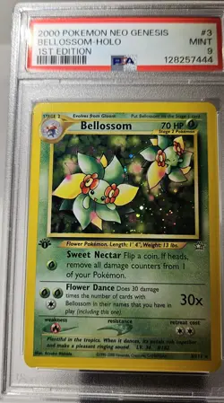 2000 Pokemon American 1st Edition Neo Genesis BELLOSSOM - HOLO Card # 3 PSA-9 - Image 1