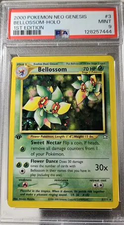 2000 Pokemon American 1st Edition Neo Genesis BELLOSSOM - HOLO Card # 3 PSA-9 - Image 2