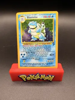 Blastoise 2/130 Holo Rare LP/NM SWIRL - Base Set 2 - Pokemon Card-c - Image 1