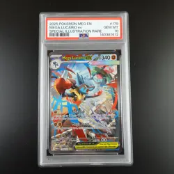 PSA 10 Mega Lucario ex 179/132 Pokemon Mega Evolutions Graded Card - Image 1