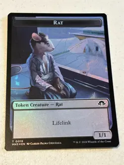 mtg foil token Rat with lifelink // Phyrexian Germ, 0019/0016, Modern Horizons 3 - Image 1