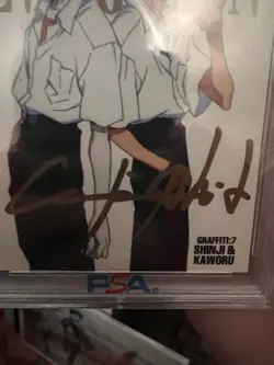 PSA Authentic Akira Ishida Signed Kaworu GR7 1997 Evangelion CARDDASS MASTERS - Image 2