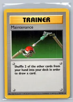 Maintenance 83/102 Uncommon Base Set Shadowless Pokemon HP - Image 1