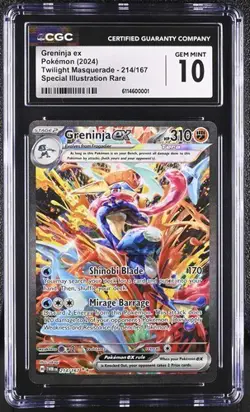 2024 Pokemon Twilight Masquerade Greninja EX 214/167 CGC 10 Gem Mint SIR - Image 1