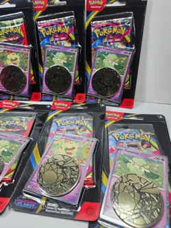 2025 Pokemon Mega Evolution Phantasmal Flames Booster Pack & Coin New Lot of 12 - Image 5