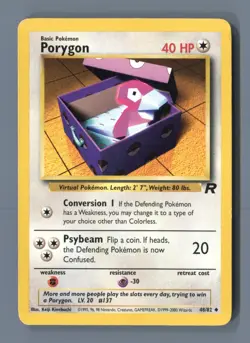Porygon 48/82 Uncommon Team Rocket Pokemon Unlimited Lightly Played - Image 1