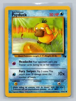 Pokemon Psyduck Fossil 53/62 Mild Play MP+ or Better - Image 1
