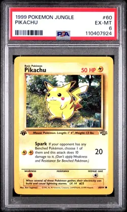 1999 Pokemon Jungle Pikachu PSA 6 - Image 1