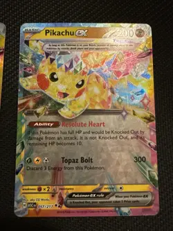 Pikachu ex 057/191 Surging Sparks Holo Pokemon Englis And Japanese Pair - Image 2