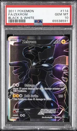 2011 POKEMON B&W #114 FULL ART/ZEKROM PSA 10 - Image 1