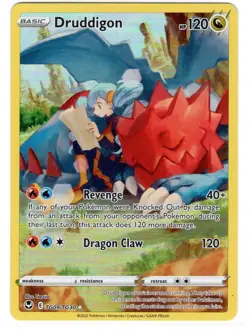 Pokemon TCG Druddigon TG09/TG30 Sword & Shield Silver Tempest Trainer Holo NM - Image 1