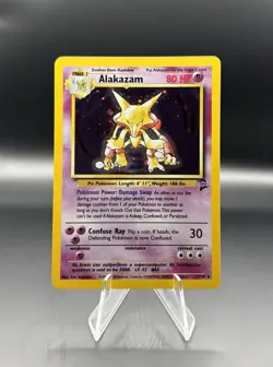 Alakazam - 1/130 - Pokemon Base Set 2, Holo Rare Card, LP+/ NM, WOTC - Image 1