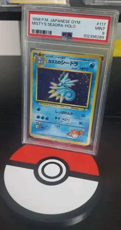 1998 P.M. MISTY'S SEADRA #117 Holo Card Pokemon Gym Heroes Japanese PSA 9 MINT - Image 1