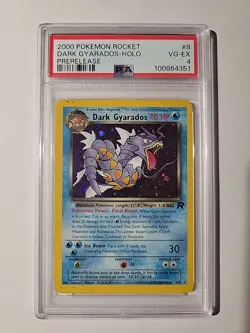 PSA 4 VERY GOOD-EXCELLENT 2000 Pokemon Rocket Dark Gyarados Holo Prerelease Card - Image 1