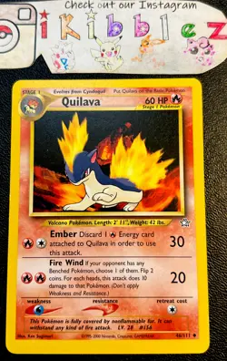 QUILAVA 46/111 LP Dark Flames Art Neo Genesis Pokemon Card! - Image 1