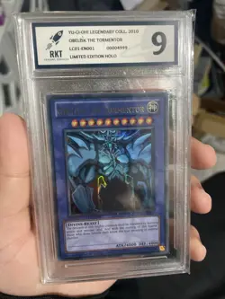 Yu-Gi-Oh God Cards Slifer Obelisk Ra + Red-Eyes Black Dragon RKT 9 Graded Lot - Image 3