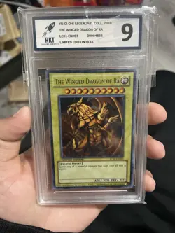 Yu-Gi-Oh God Cards Slifer Obelisk Ra + Red-Eyes Black Dragon RKT 9 Graded Lot - Image 5