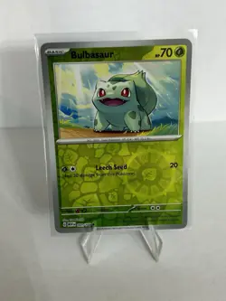 Pokemon TCG Bulbasaur Reverse Holo Rare Card 001/165 Scarlet & Violet 151 - Image 1