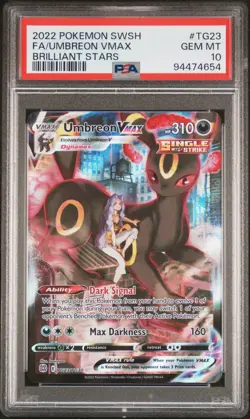 Pokemon 2022 PSA 10 Umbreon VMAX Full Art Brilliant Stars TG23/TG30 Card - Image 1