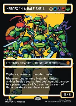 MTG - Heroes in a Half Shell (M0096) (Borderless) (Pixel - Surge Foil) [TMNT] - Image 1