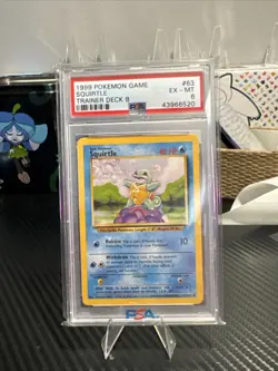 1999 Pokemon game Squirtle Trainer Deck B #63 PSA 6 EX-MT - Image 1