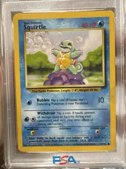 1999 Pokemon game Squirtle Trainer Deck B #63 PSA 6 EX-MT - Image 3