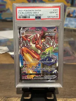 PSA 10 Blaziken VMAX 201/198 Alt Art Chilling Reign Secret Rare Pokemon - Image 1