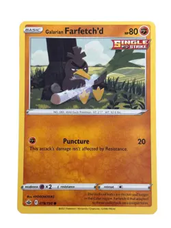 New: 2021 Pokemon TCG Galarian Farfetch'd 078 Chilling Reign Regular Common - Image 1