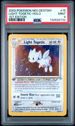 2002 POKEMON NEO DESTINY 1ST ED #15 LIGHT TOGETIC-HOLO PSA 9 - Image 1