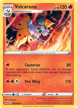 Volcarona 030/189 Darkness Ablaze Rare Pokemon NM 2020 - Image 2