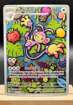 Ambipom 107/094 Illustration Rare Phantasmal Flames Pokemon TCG NM - Image 1
