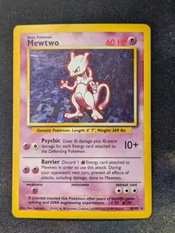 Pokemon Mewtwo 10/102 Base Set Holo - MP - Image 1