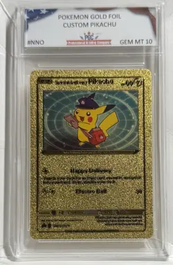 Pokemon Gold Foil Custom Special Delivery Pikachu Graded 10 Card - Image 1