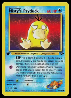 Pokemon Card - Misty's Psyduck Gym Challenge 90/132 Common 1st Edition - Image 1