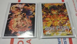 One Piece Card Game Limited Promotion Card Sleeves Ace Sabo Monkey D Luffy Set. - Image 1